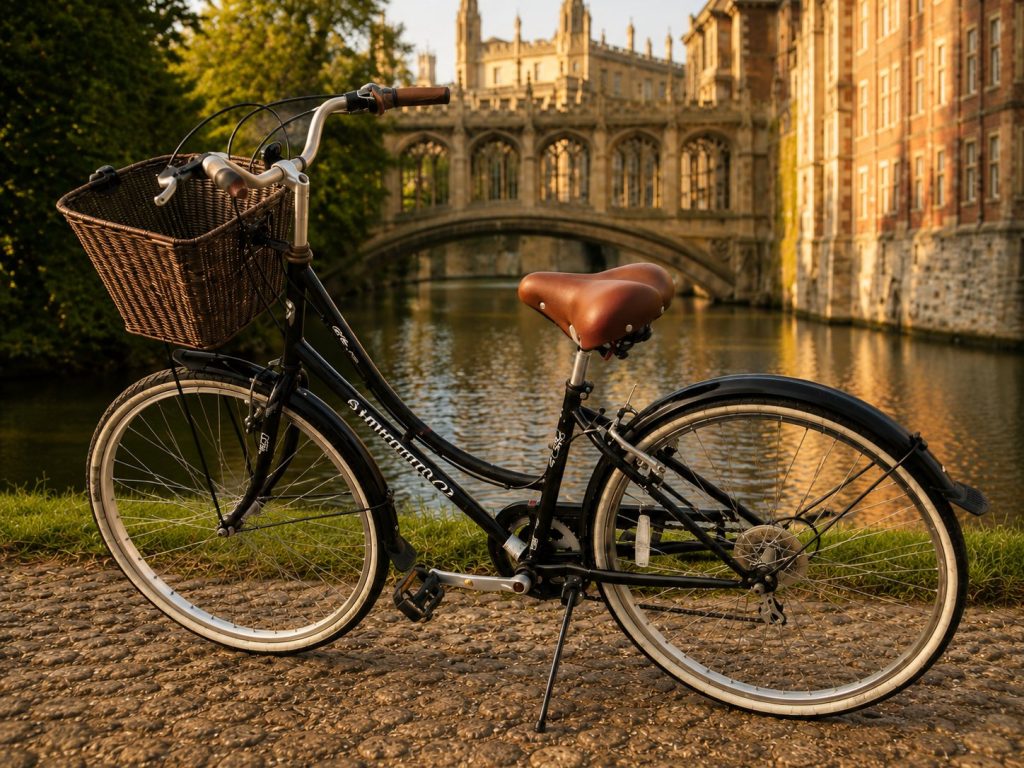 Preloved Amacco biccyle with classic Cambridge background.